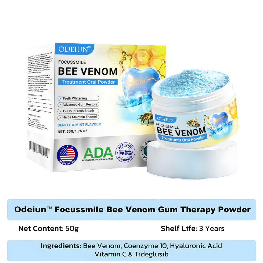 Odeiun™ Bee Venom Gum Repair Powder 🐝 (ADA Approved) 🎁 Flash Sale – Restore Teeth & Gums Now!