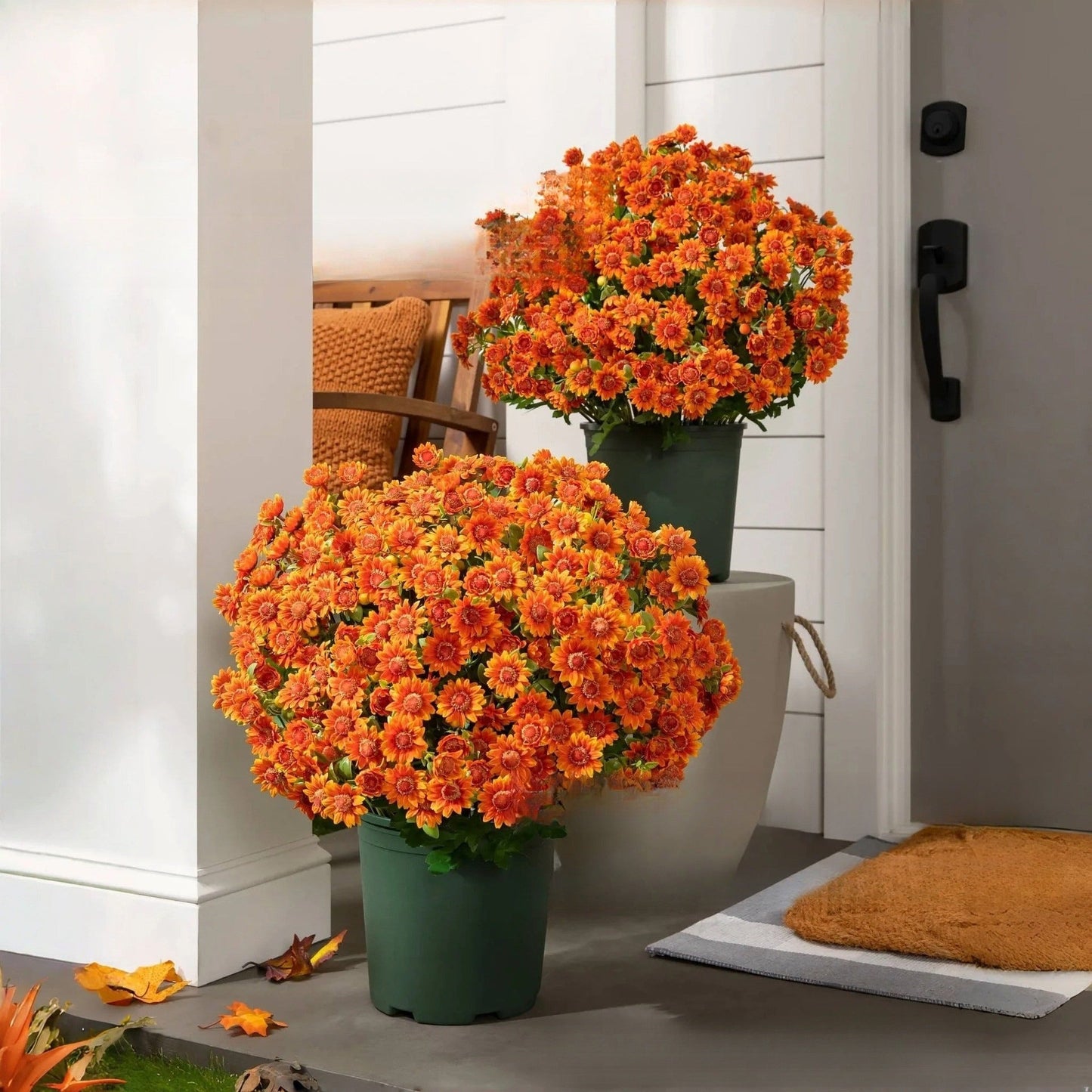 🏆 Flash Sale ⚡ Artificial Outdoor Sunset Mums Flowers 🌻- UV resistant, Waterproof, Windproof 💧