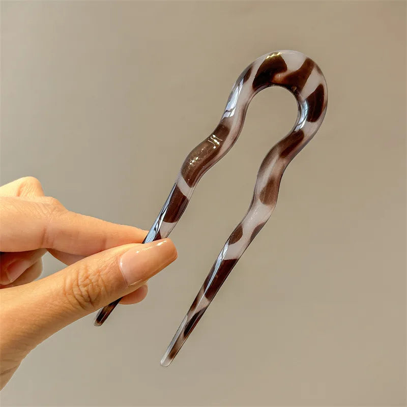 U-Shaped Tortoiseshell Hair Fork