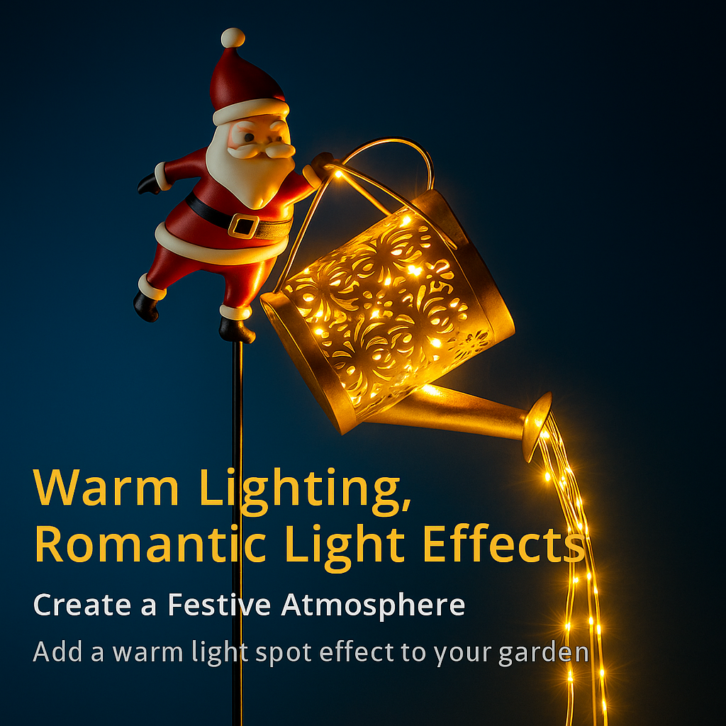 🎅 Santa's Magical Solar Watering Can Light ✨