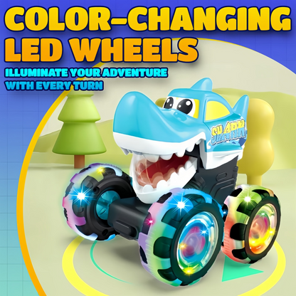 🚗 Press & Go Dino Truck Toy with Motion Activated Light for Toddlers