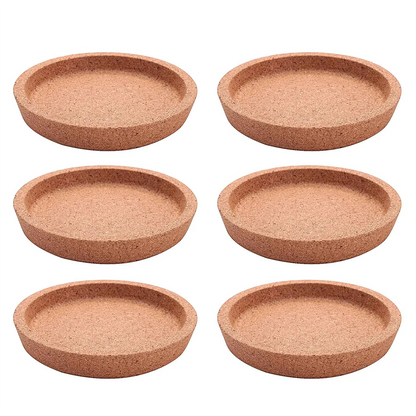 6-Pack Absorbent Cork Coasters - 4 Inch