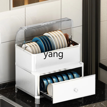 Kitchen Tabletop Dish Rack and Storage Box