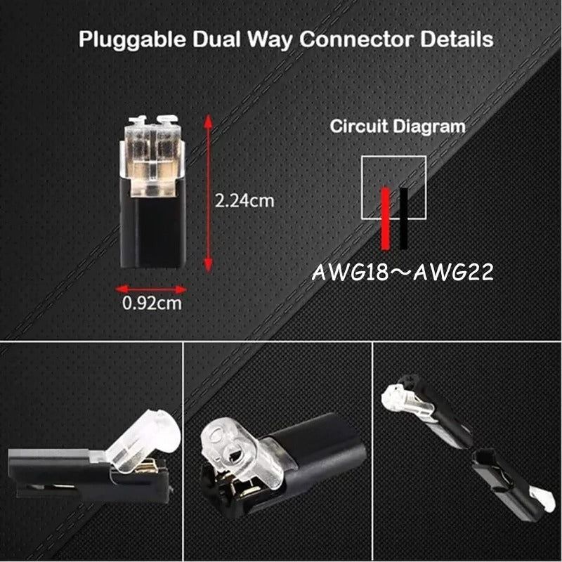 🔥Final 3 Hours: 60% OFF - 🔌2-Pin Solderless Wire Connector – Compact Plug for LED Strips & 18–22 AWG Cables