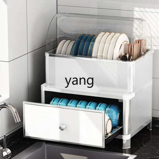 Kitchen Tabletop Dish Rack and Storage Box