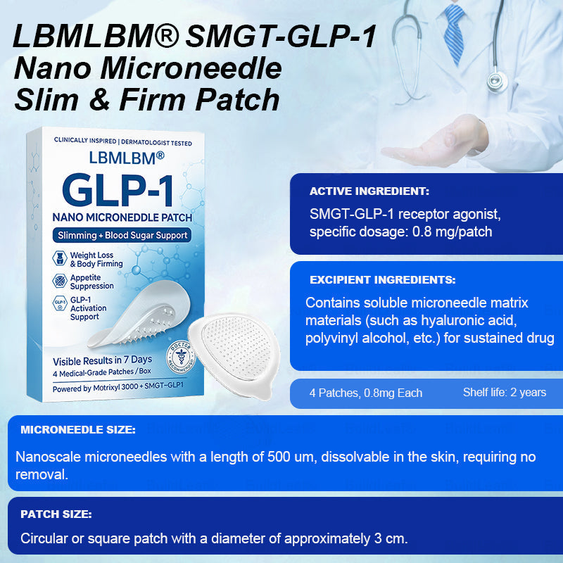 🔥Official Store | LBMLBM® SMGT-GLP-1 Nano Microneedle Patch with Collagen & Motrixyl 3000 | Targeting Obesity, Cardiovascular Disease, Diabetes, Sleep Apnea, Joint Issues & More