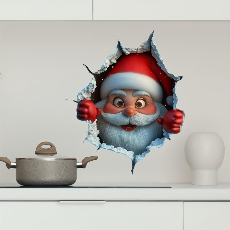 🔥Christmas Santa Creative Wall Sticker – Peel & Stick Holiday Decor | Damage-Free, Festive Home Décor