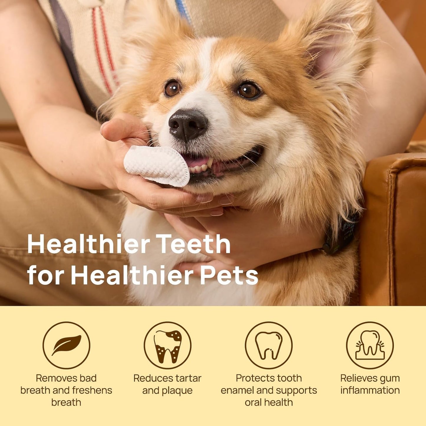 Natural Pet Dental Finger Wipes