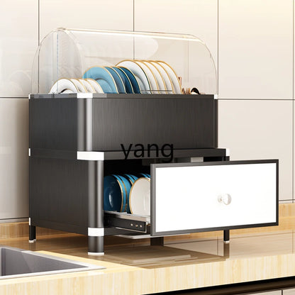 Kitchen Tabletop Dish Rack and Storage Box