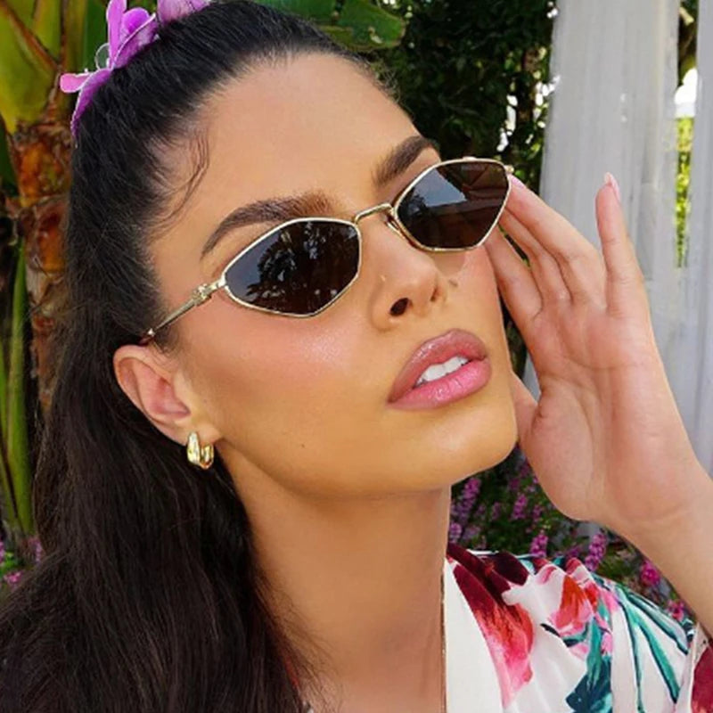 Trendy Polygonal Small Sunglasses