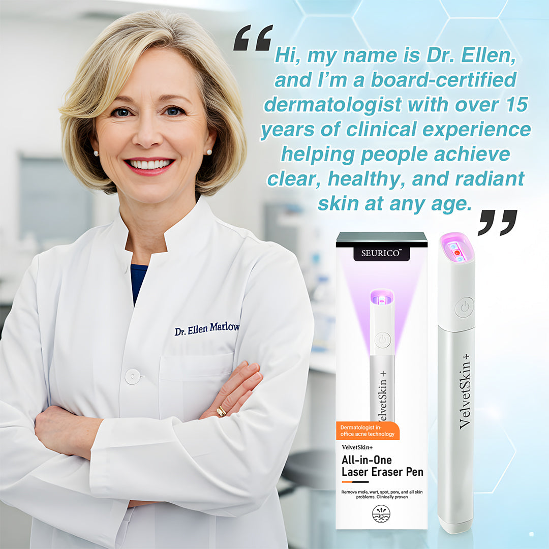 Seurico™ VelvetSkin+ Laser Eraser Pen | Non-Invasive Removal for Moles & Warts