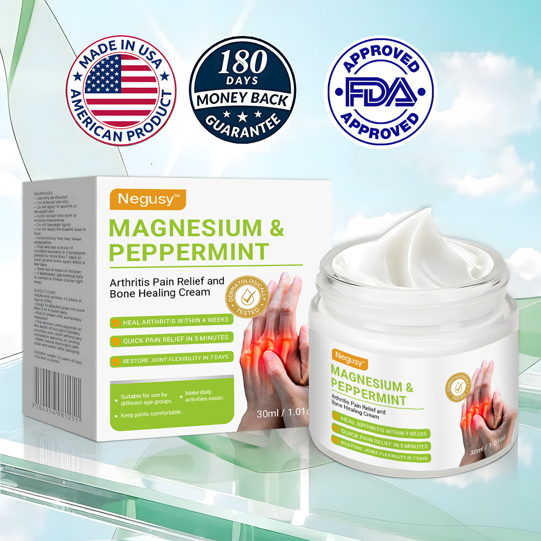 🎁NEGUSY™ Magnesium & Peppermint Arthritis & Bone Healing Cream – Fast Pain Relief & Joint Support