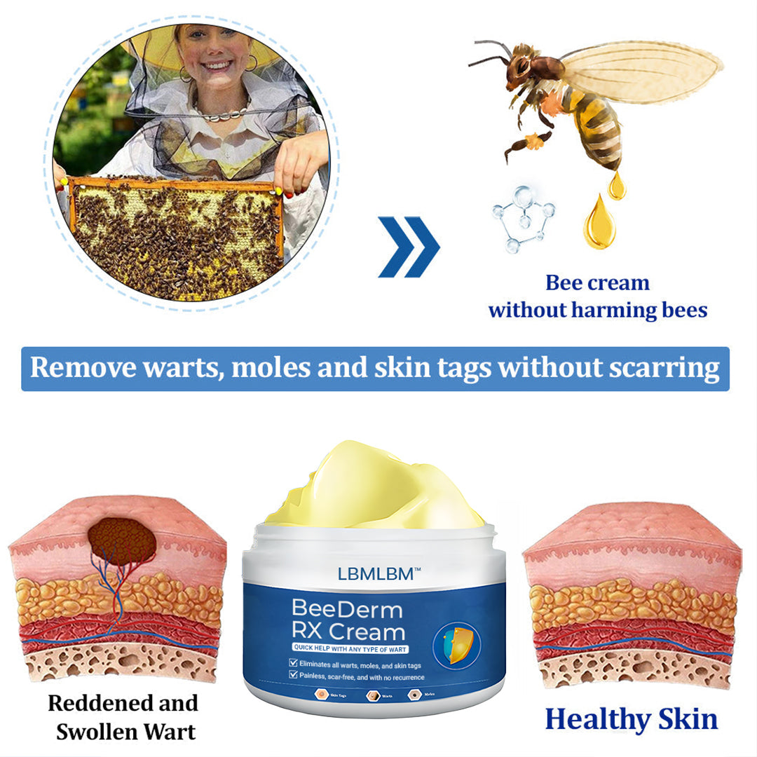 👩‍⚕️LBMLBM™ BeeDerm RX Cream, Painless, easy and gentle fix for warts, skin tags, lumps, infections, cysts and scars