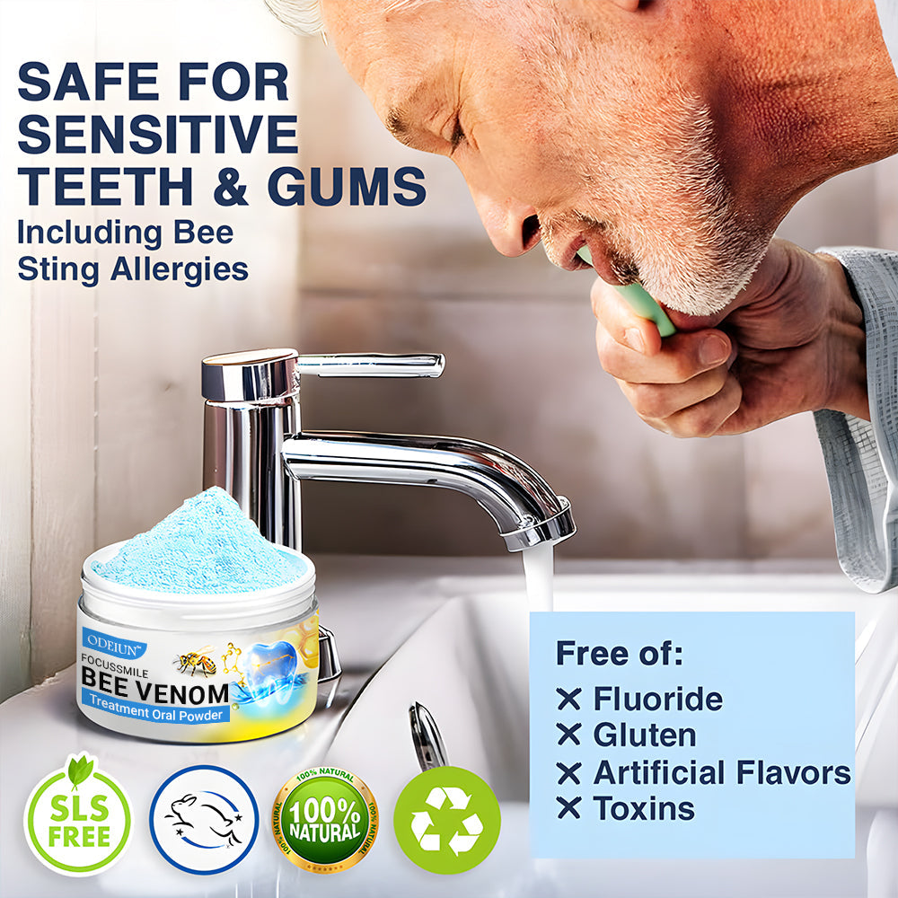Odeiun™ Bee Venom Gum Repair Powder 🐝 (ADA Approved) 🎁 Flash Sale – Restore Teeth & Gums Now!