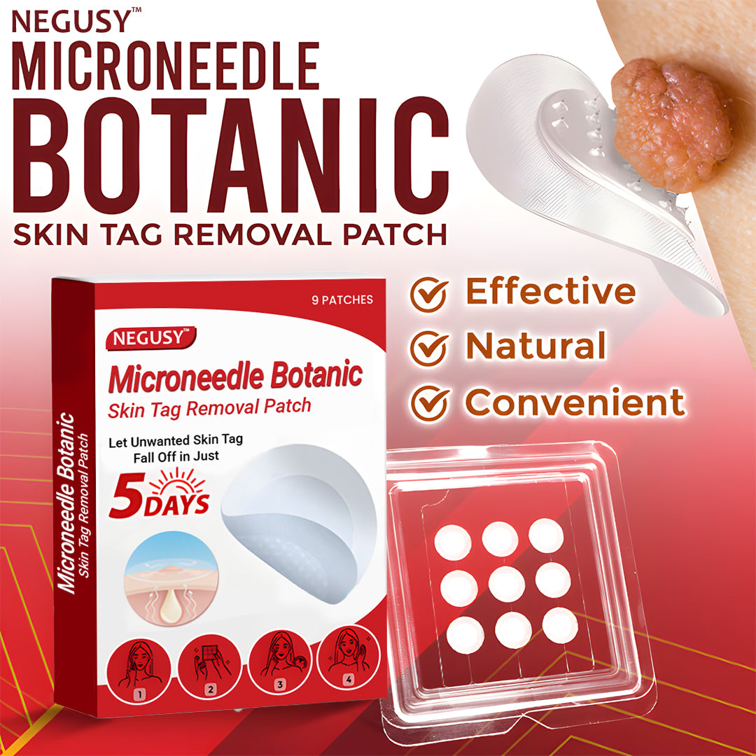 Negusy™ MicroNeedle Botanic Skin Tag Removal Patches – 🇺🇸 Made in the USA | Fast, Painless, Plant-Powered