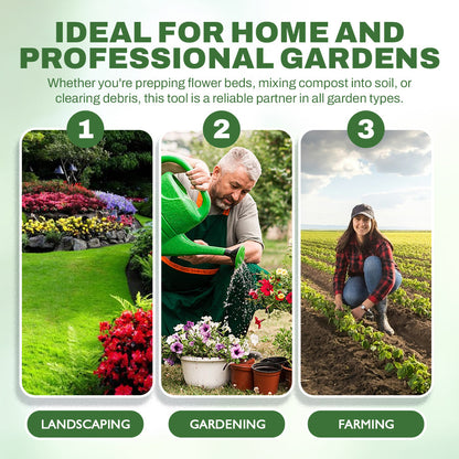 🌿Hot Sale! 🍃Multi-Tine Carbon Steel Garden Cultivator Rake – 5/6/7/8 Teeth Options Available