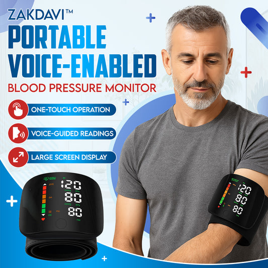 ⌚𝐀𝐮𝐭𝐨𝐦𝐚𝐭𝐢𝐜 𝐖𝐫𝐢𝐬𝐭 𝐁𝐏 Zakdavi™ - Clinically Accurate w/ Large Backlit Display, Adjustable Cuff, Voice Broadcast & Case
