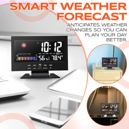 🔥Digital LED Temperature Humidity Monitor Weather Forecast LED Table Alarm Clock