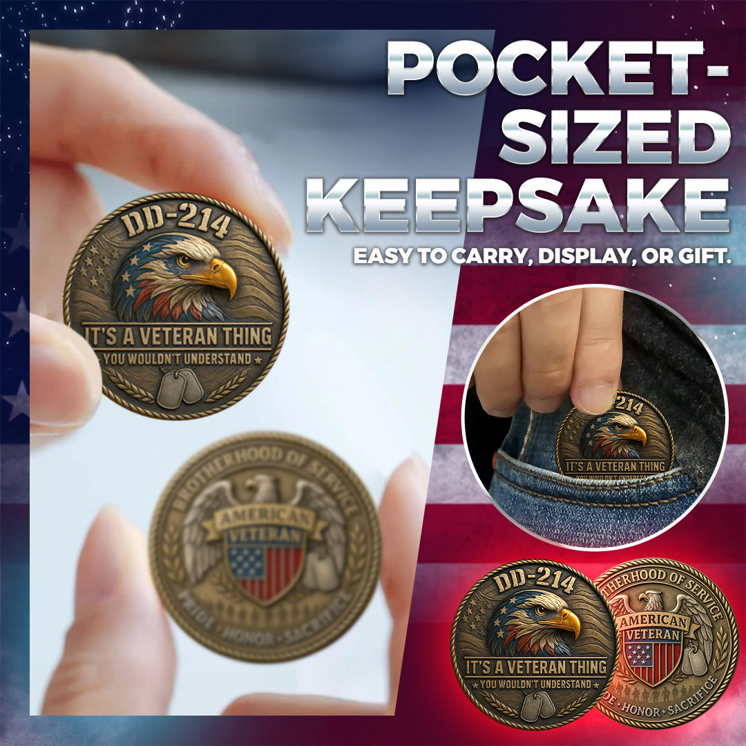 “DD-214 – It’s a Veteran Thing” Commemorative Coin🪙 | Honor, Pride & Brotherhood