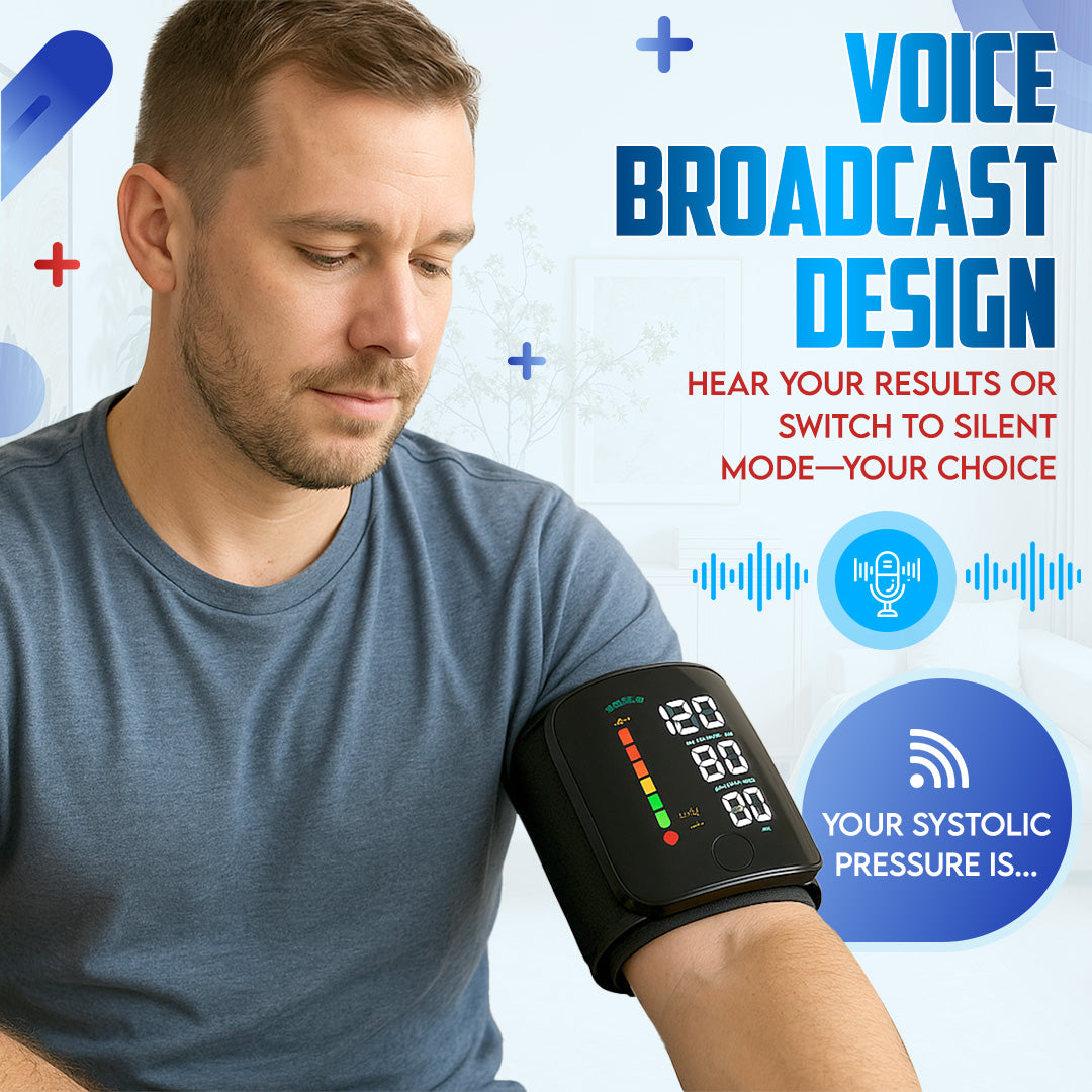 ⌚𝐀𝐮𝐭𝐨𝐦𝐚𝐭𝐢𝐜 𝐖𝐫𝐢𝐬𝐭 𝐁𝐏 Zakdavi™ - Clinically Accurate w/ Large Backlit Display, Adjustable Cuff, Voice Broadcast & Case