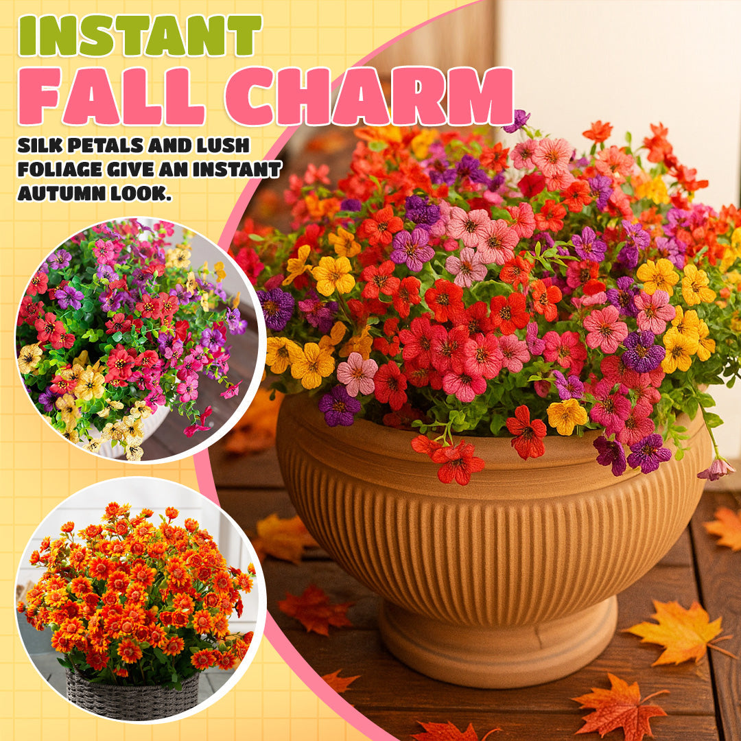 🏆 Flash Sale ⚡ Artificial Outdoor Sunset Mums Flowers 🌻- UV resistant, Waterproof, Windproof 💧