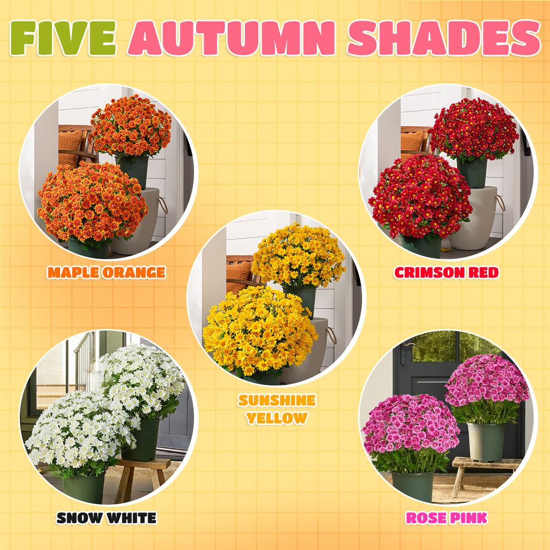 🏆 Flash Sale ⚡ Artificial Outdoor Sunset Mums Flowers 🌻- UV resistant, Waterproof, Windproof 💧