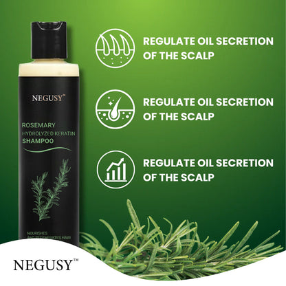 Negusy™ Rosemary Hydrolyzed Keratin Shampoo — Strengthening, Anti-Hair Loss & Scalp-Soothing Formula (30ml)