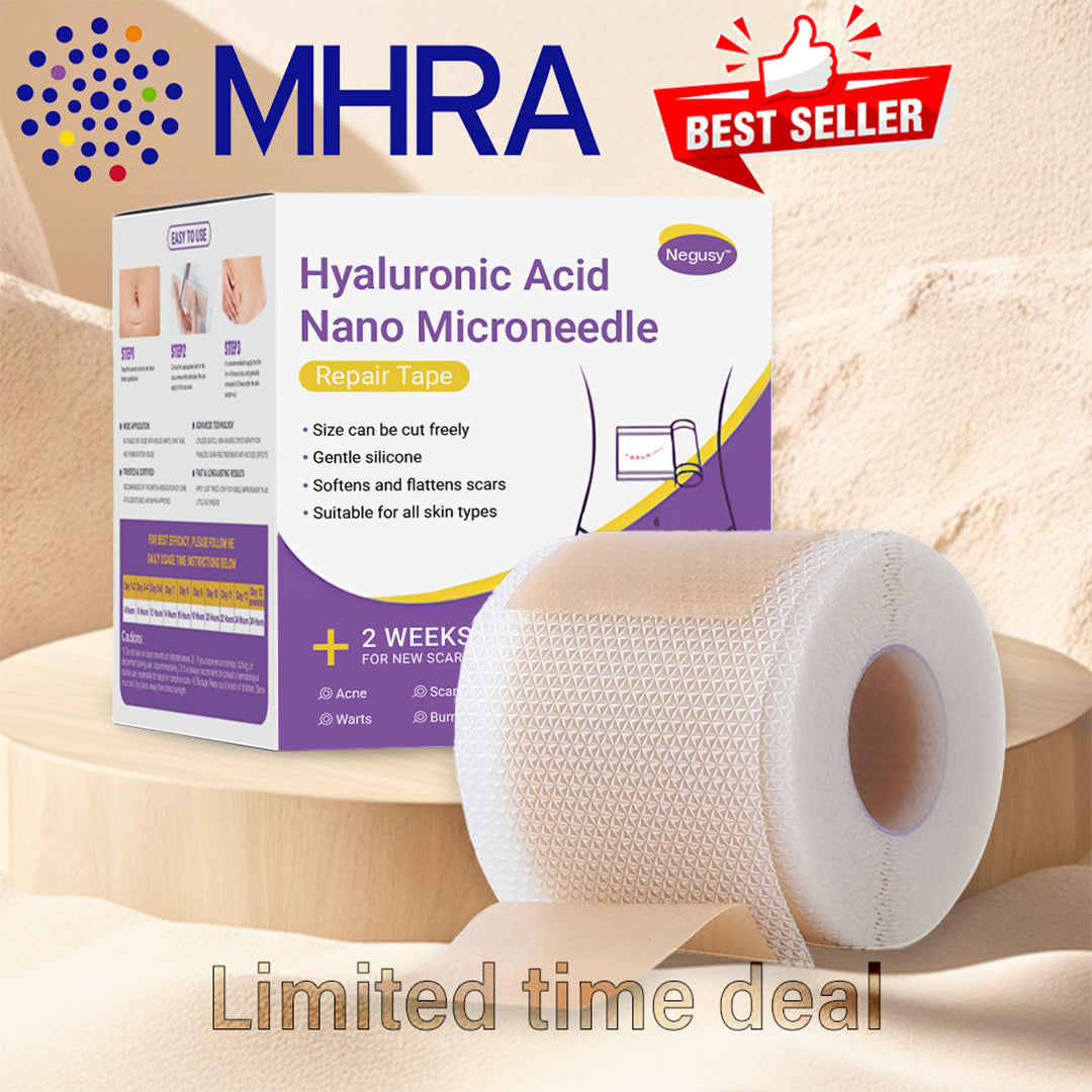 ✅Official Store |Negusy Hyaluronic Acid Nano Microneedle Repair Tape🗽🏥(Treatment of old and new scars, reduction of surgical scars, stretch marks, keloids, acne, burns, warts, dermatomes and varicose veins)