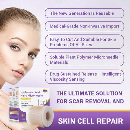 ✅Official Store |Negusy Hyaluronic Acid Nano Microneedle Repair Tape🗽🏥(Treatment of old and new scars, reduction of surgical scars, stretch marks, keloids, acne, burns, warts, dermatomes and varicose veins)