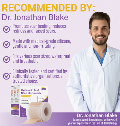 ✅Official Store |Negusy Hyaluronic Acid Nano Microneedle Repair Tape🗽🏥(Treatment of old and new scars, reduction of surgical scars, stretch marks, keloids, acne, burns, warts, dermatomes and varicose veins)