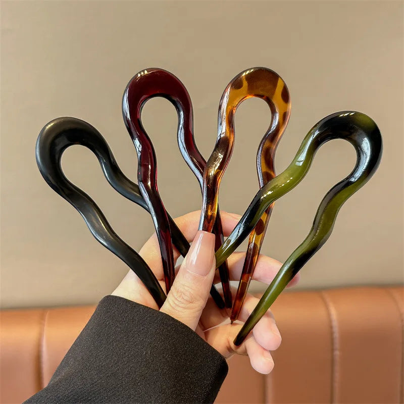 U-Shaped Tortoiseshell Hair Fork