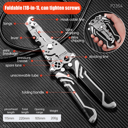 🔥Final 3 Hours: 50% OFF - 2025 New Upgrade💥Multifunctional Folding Wire Stripper-Professional Electrician Tool