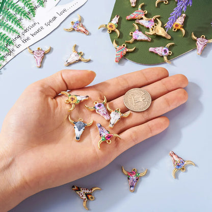 22Pcs Metal Cow Head Charms