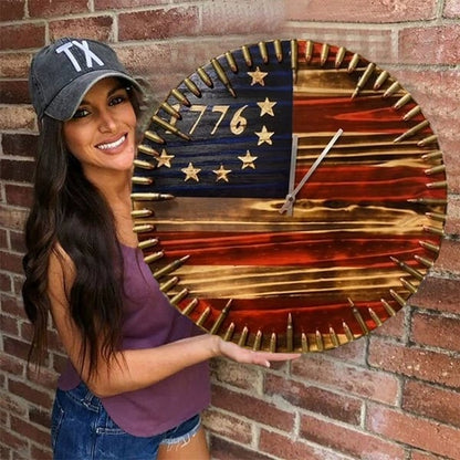 Veteran's Day Pre-Sale 50% OFF🔥Handmade Patriotic American Flag Clock🎁