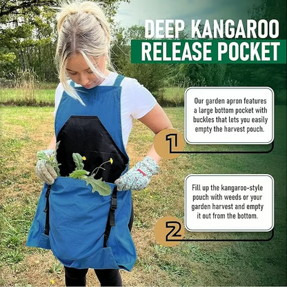 Comfortable Cross-Back Gardening Apron with Extra-Large Kangaroo Pockets to Boost Your Efficiency