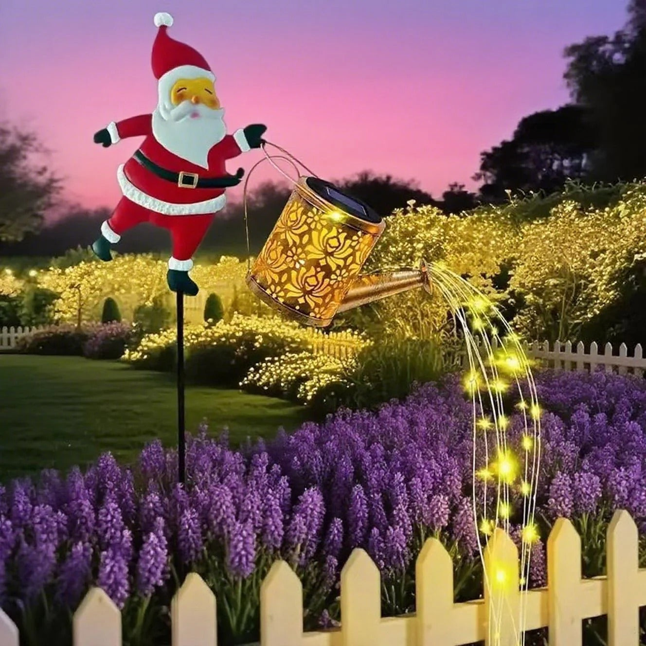 🎅 Santa's Magical Solar Watering Can Light ✨