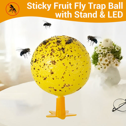 ✨2025 Hot Sale⌛🔥Sticky Fruit Fly Trap Ball with Stand & LED
